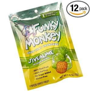 Funky Monkey Snacks Jivealime, 0.42 Ounce Bags (Pack of 12)  