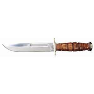   Patriot Marine Combat Knife 7 Blade Leather Handle: Kitchen & Dining