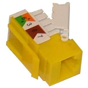   100 Cat5e Keystone Jack 568a/568b, Yellow Tooless RJ 45 Electronics