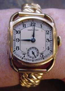Antique/Vintage Hamilton Mens 10k Gold Filled Wrist Watch NO CRYSTAL 