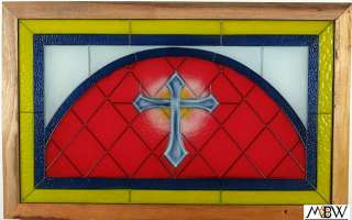 Stained Glass Replica Cross Leaded Window st008  