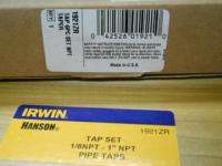 Irwin Hanson 1921ZR Tap Set 1/8NPT   1NPT Pipe Taps, tapers  