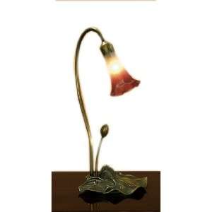  16H Pink/White Pond Lily 1 Light Accent Lamp
