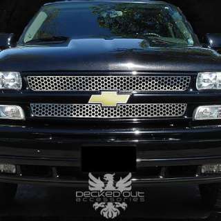 Chevy Truck SUV 00 06 Punch Chrome Style Grille Grill Insert Polished 
