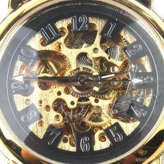 402013 Free Shipping 6pcs Golden Faux Leather Mechanical Skeleton 