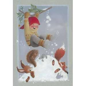Fun in Snow Christmas Card Finland 