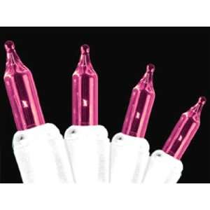 Set of 100 Pink Mini Christmas Lights   White Wire: Home 