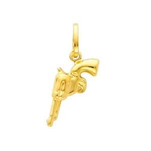   14K Yellow Gold Revolver Hand Gun Charm Pendant: GoldenMine: Jewelry