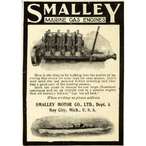  1906 Ad Smalley Marine Gas Engines Boats Parts Bay City 