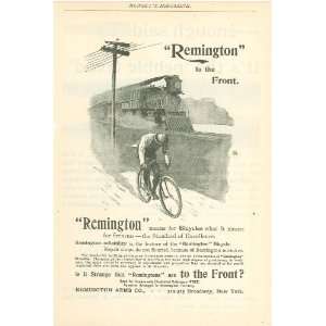   Remington Bicycles Bicyclist Racing A Train 