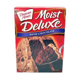Duncan Hines Moist Deluxe Cake Mix, Swiss Chocolate, 18.25 oz (Pack of 