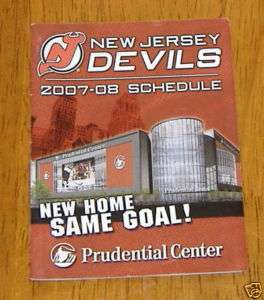 new jersey devils pocket schedule 2007 2008 NHL  