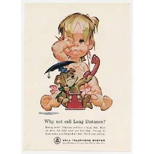  1964 Betsy Bell Crying Bear Holding Telephone Print Ad 