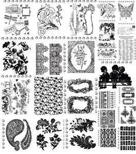 2010 NEW Prima 2.5x 3 Timbres Clear Stamps w/crystals  