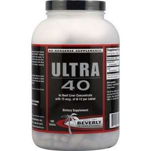 Beverly International Ultra 40 4X Beef Liver Concentrate 500 Tablets