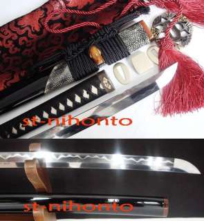   blade japanese katana copper tiger tsuba battle ready sword  