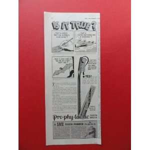 Pro Phy Lac Tic Brand, 1938 Print Ad. (pencil/plane/bat 