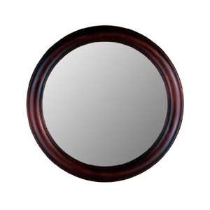  Round Mirror in Cherry Finish Size 23 Diameter by 