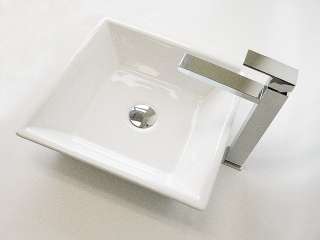 New Porcelain Ceramic Square Bathroom Vessel Sink Bowl Designer Basin 