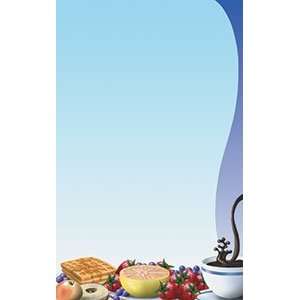 Right Insert 8 1/2 x 14 Menu Paper   Breakfast Themed Table Setting 