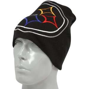    Pittsburgh Steelers Black Big Logo Knit Beanie: Sports & Outdoors