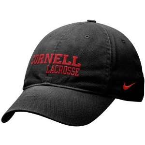 Nike Cornell Big Red Black Lacrosse Swoosh Slouch Flex Fit Hat:  