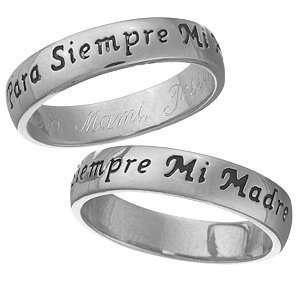   Para Siempre Mi Madre Mothers Ring Engraved in Spanish Sz 11: Jewelry