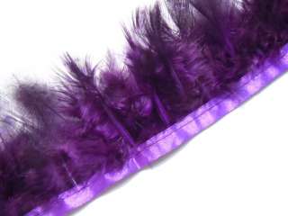 F311 PER FEET Purple Guinea Hen Hackle feather fringe Trim Fascinator 