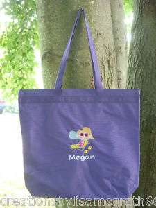 Custom Personalized Girls Beach Tote Bag Cute Purple  