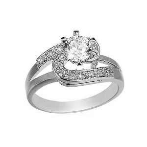 CZ Engagement Ring 14Kt White Gold Filled 6mm Cubic Zirconia Solitaire 