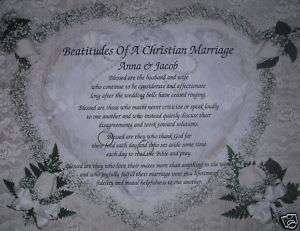 BEATITUDES OF CHRISTIAN MARRIAGE PERSONALIZED POEM GIFT  
