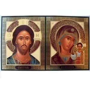  TWO Orthodox Icons of HOLY VIRGIN MARY THEOTOKOS & JESUS 