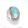 Vintage 50s Native American Heavy Sterling Silver Turquoise Ring Size 