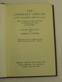 Izaak Walton & Charles Cotton THE COMPLEAT ANGLER Thomas Nelson and 