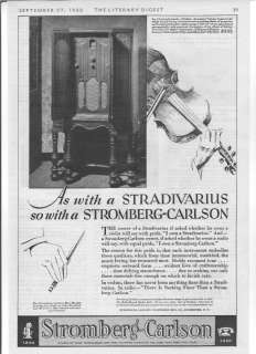 1930 Stromberg Carlson Grand Console Radio Ad  