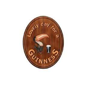 Guinness Extra Stout Irish Beer Pub Lovely Day Toucan 3D Wood Bar Sign 
