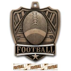   Custom Football Medals BRONZE MEDAL/DELUXE Custom Football RIBBON 2.5