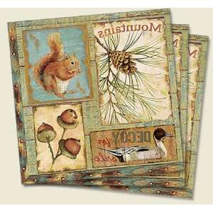  Lodge Collage Rustic Country Kitchen Paper Napkins 