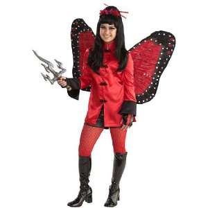   Ninja Butterfly Teen Costume / Red/Black   Size 0/1 