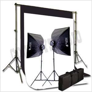   10 X 20ft Black & White Muslin Backdrops with Backdrop Support System