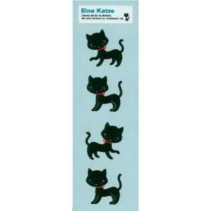  black kitty sticker with red ribbon Toys & Games