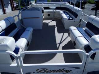 2008 BENTLEY 240 FISH 24FT PONTOON BOAT WITH TOP TRAILER AND 50HP 