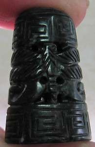 Hand Carved Black Jade DRAGONFLY(on side)Thimble   NEW  
