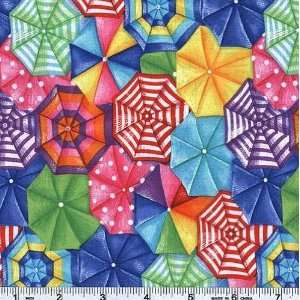    Wide Beach Umbrella Blue Fabric By The Yard: Arts, Crafts & Sewing