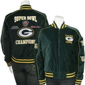 Green Bay Packers Green Ladies Varsity Jacket:  Sports 