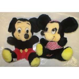  Vintage 1960s Disney Mickey and Minnie Mouse 8 Plush Dolls 