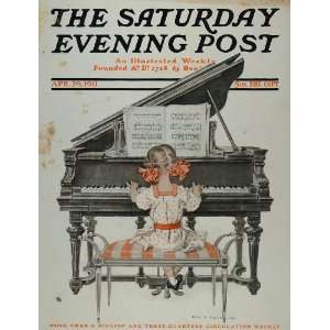  1911 SEP Cover Girl Playing Piano Frank X. Leyendecker 