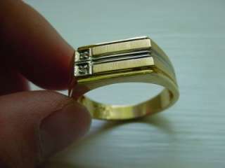 Vintage 10k Solid Yellow Gold Mens Diamond Ring / Band  