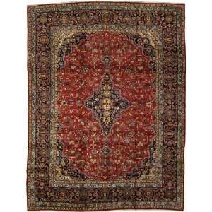  96 x 128 Red Persian Hand Knotted Kashan Rug Furniture 