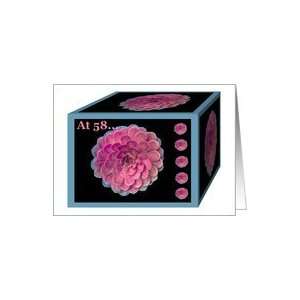  58 Birthday With Pink Bloom on Gift Box Card Toys & Games